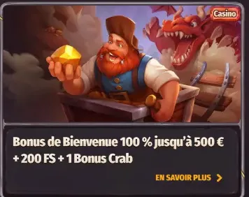 Offre de bienvenue Dragonia Casino : 100 % jusqu'à 500 € et 200 tours gratuits