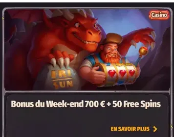 Bonus week-end Dragonia Casino jusqu'à 700 € et 50 tours gratuits